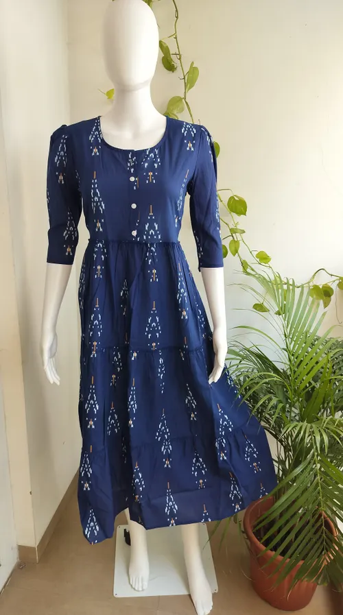 Cotton Layered Maxi - Blue